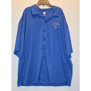 NFL Indianapolis Colts Button Down Shirt Mens XL Blue Short Sleeve Embroidered